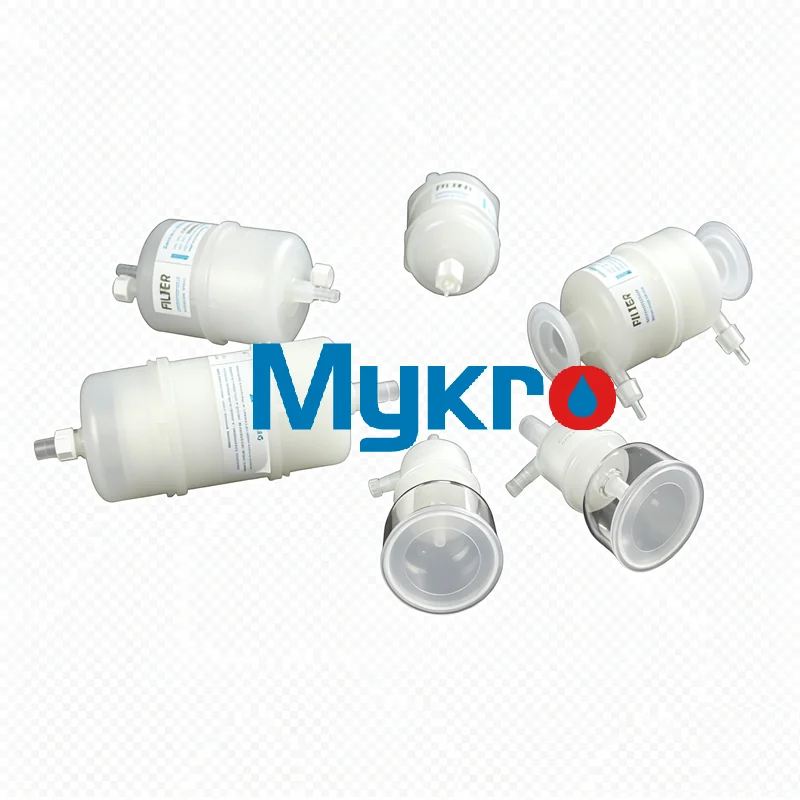 Encapsulated capsule filters with hose barb connections