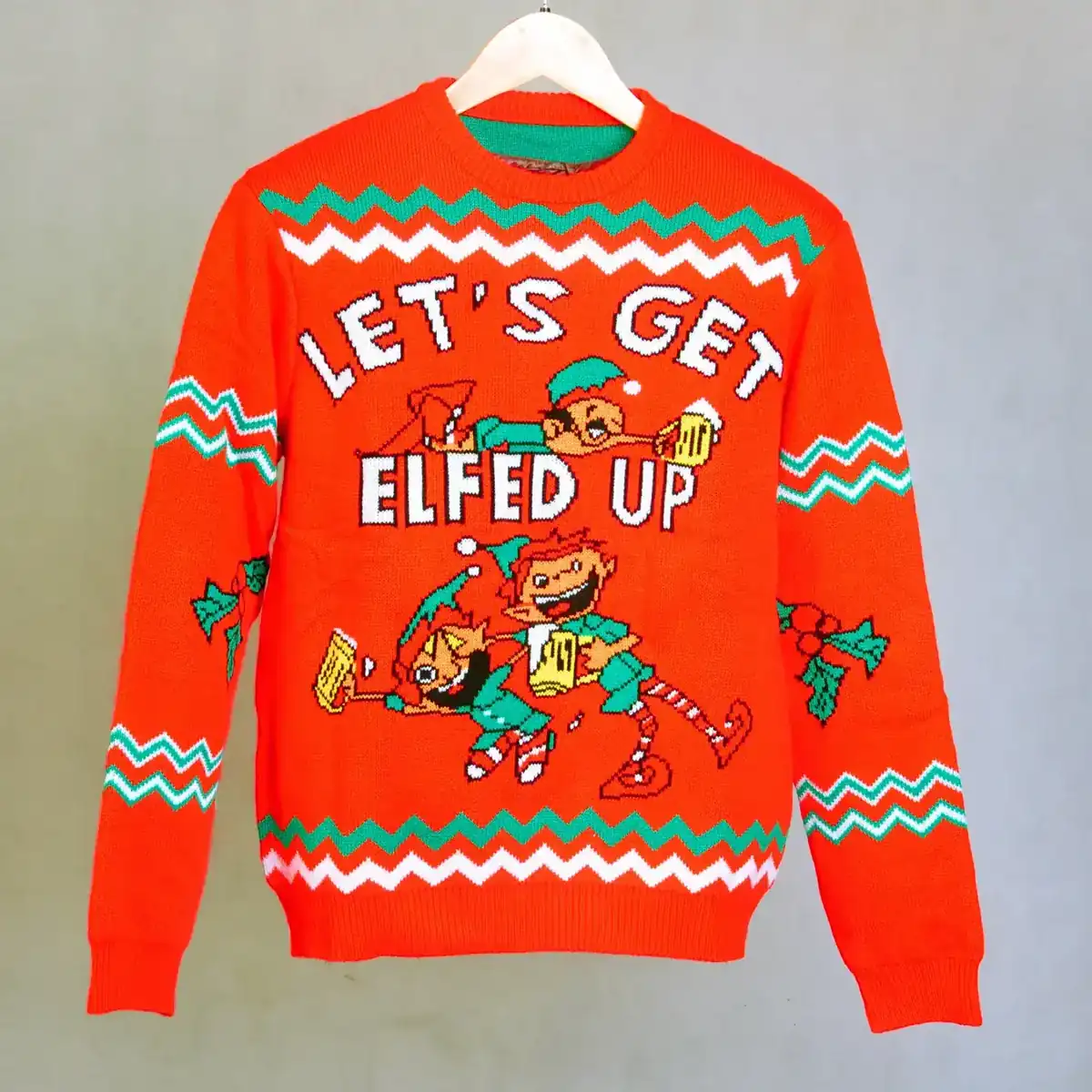 Elf Slogan Christmas Sweater