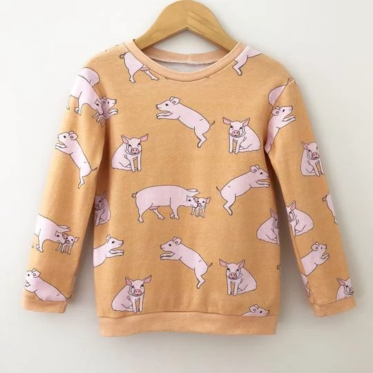 Pig Print Baby Pullover
