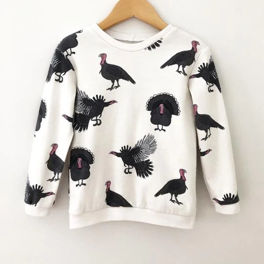 Turkey Print Baby Pullover