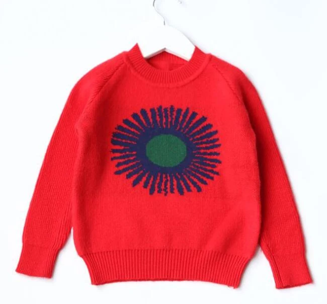 Red Sunburst Kids Sweater