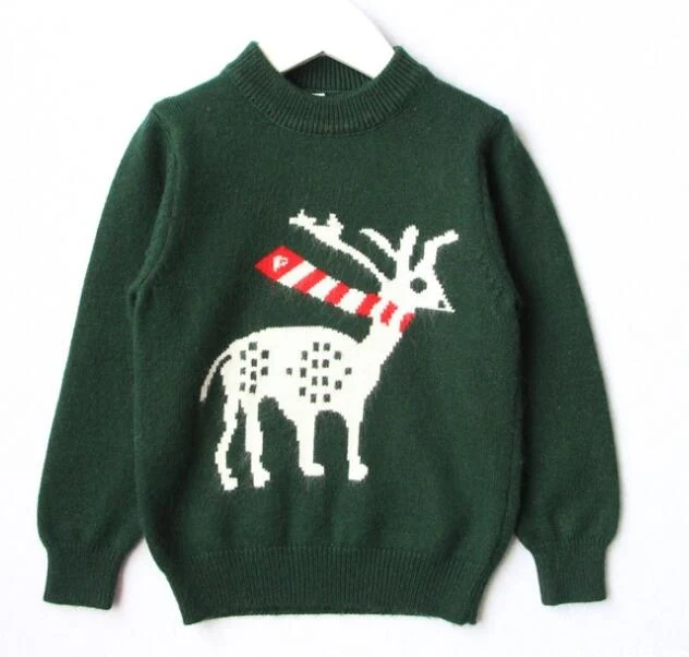Green Deer Kids Sweater