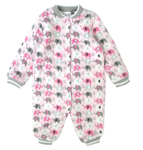 Elephant Print Layette Romper