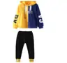 Yellow & Navy Hoodie Jogger Set