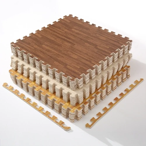 Wood grain EVA foam mat interlocking tiles