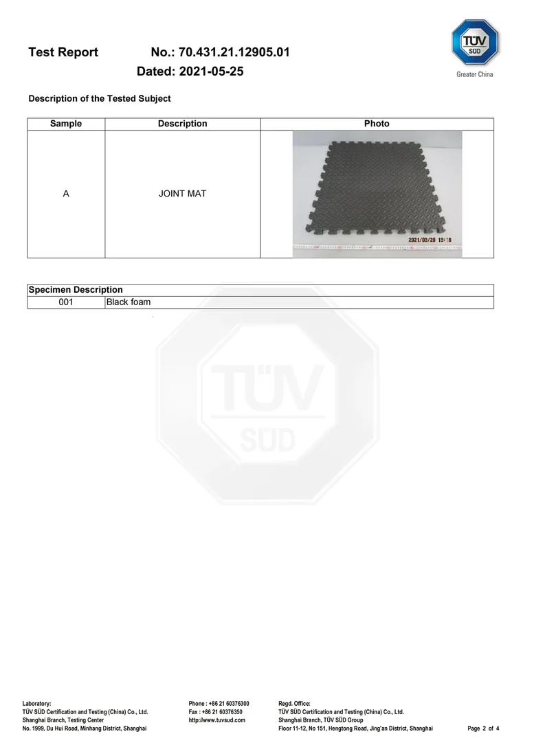 REACH test report page 2