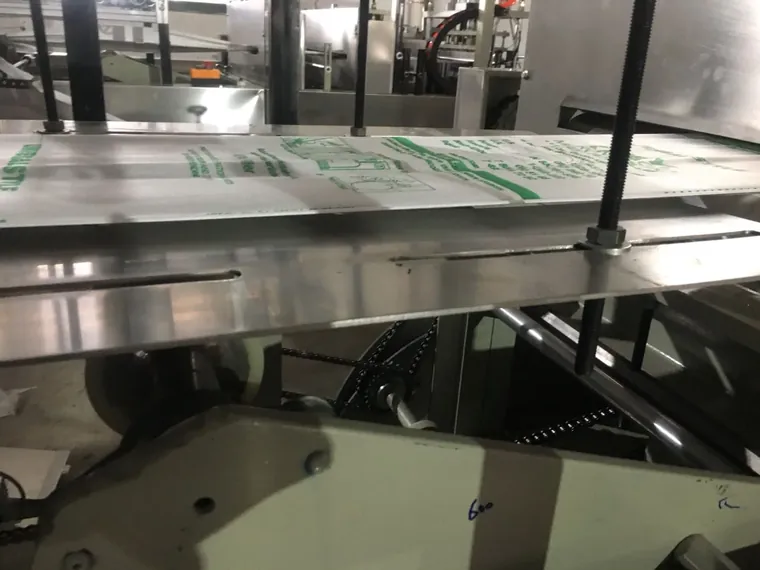 Dust bag machines on the assembly floor at our Dexing factory, with the ten feeding groups built up before electrical fit-out.