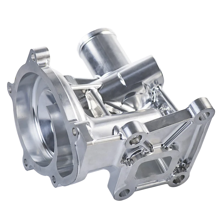 Precision CNC machined aluminium block component with milled pockets, counterbored holes, and smooth machined surfaces