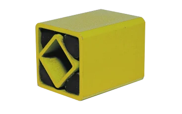 Yellow square rubber suspension element with inner profile