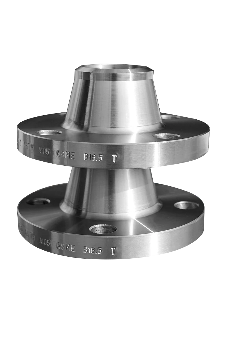 Stainless steel pipe flange with machined sealing face and drilled bolt hole circle