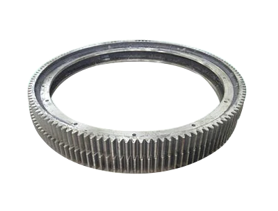 Custom machined steel spur gear ring showing precision cut external teeth