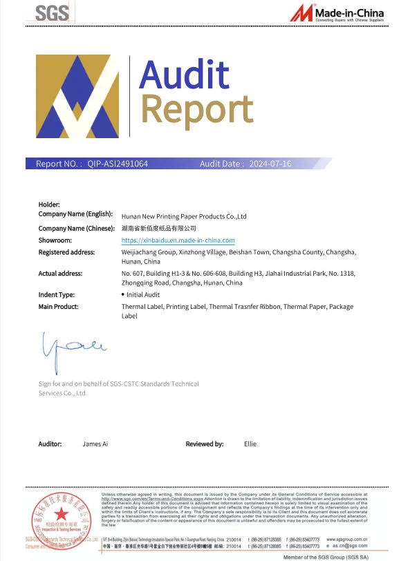 SGS audit report