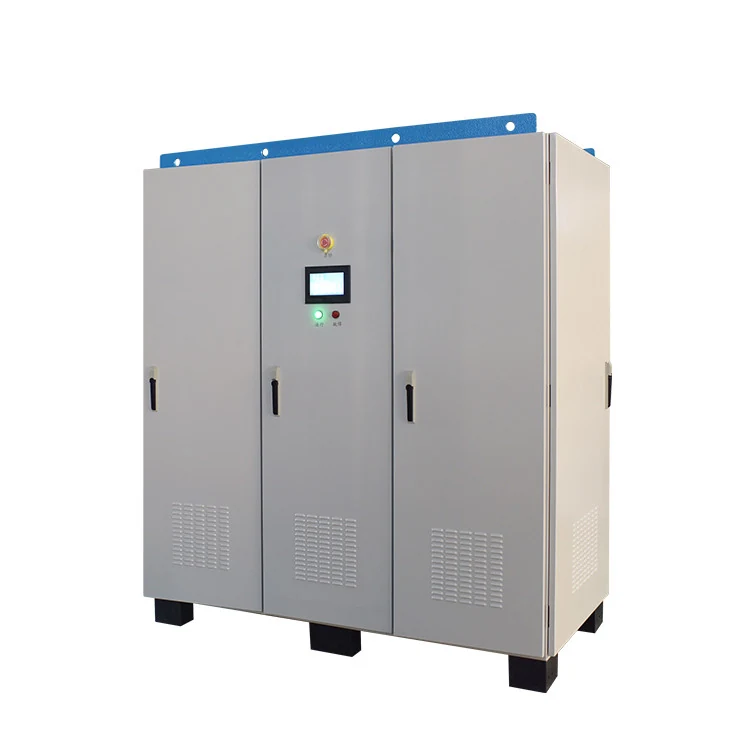 Multi section static frequency converter cabinet with touch screen control panel