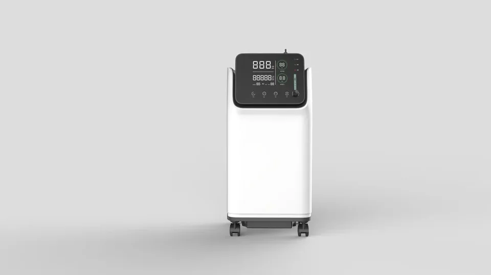 All-in-One oxygen and air machine, front view with control display