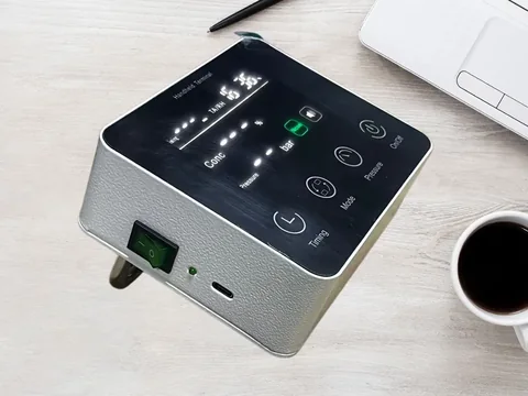 Handheld wireless controller seen from above