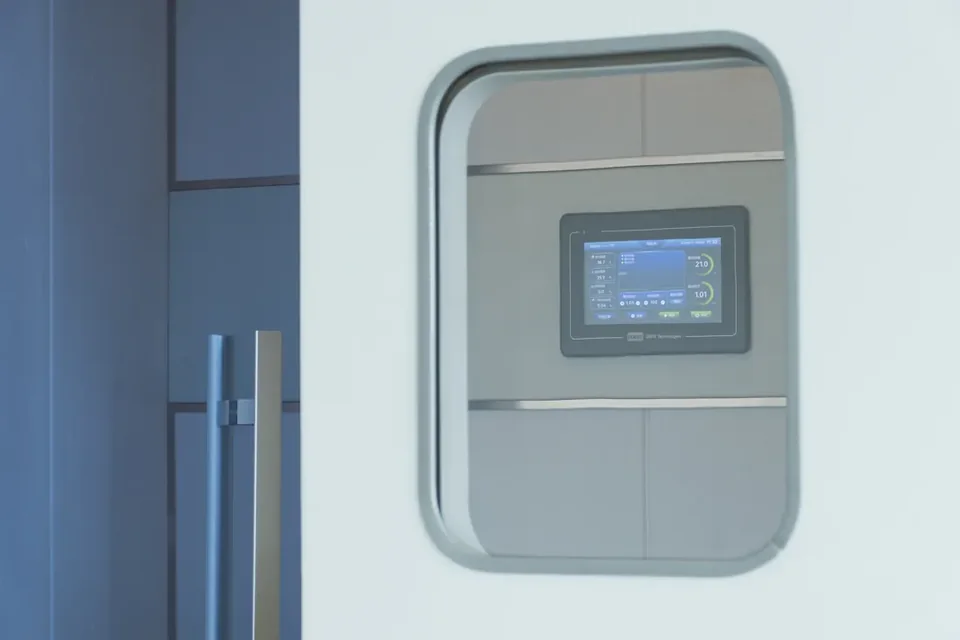 Control display and door window detail on the OHC20 cubic chamber