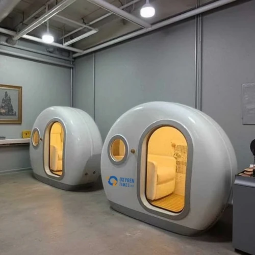 Two OHS Series shell chambers installed side by side in a wellness room