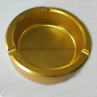 Aluminum Die Casting Anodized Ashtray (Anodized Yellow)