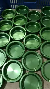 Aluminum Die Casting Ashtray (Anodized Green) view 2