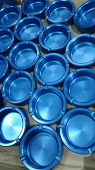 Aluminum Die Casting Ashtray (Anodized Blue) view 2