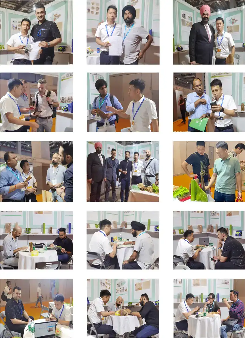 Emerson Machinery meeting international buyers at a packaging trade fair