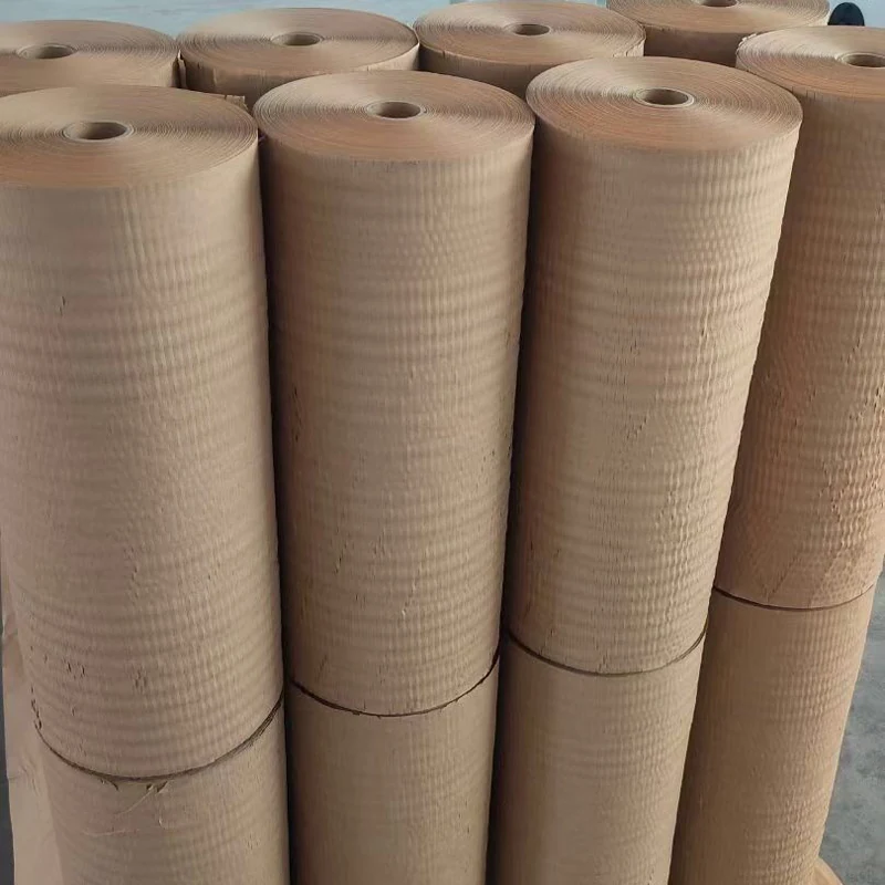 Finished honeycomb paper rewound on an air shaft