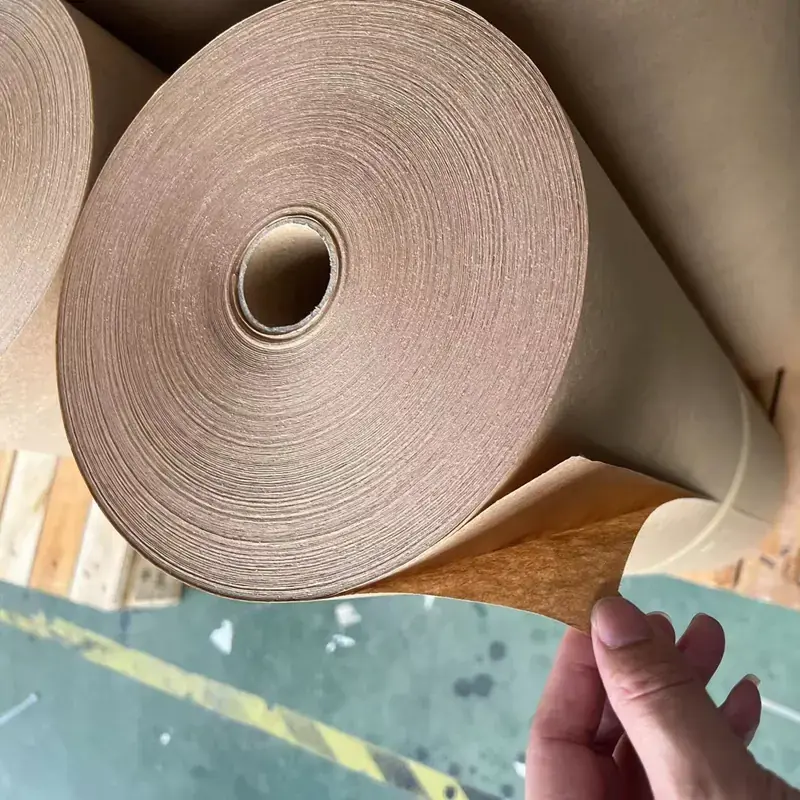 Kraft paper reel in the Emerson Machinery workshop before converting