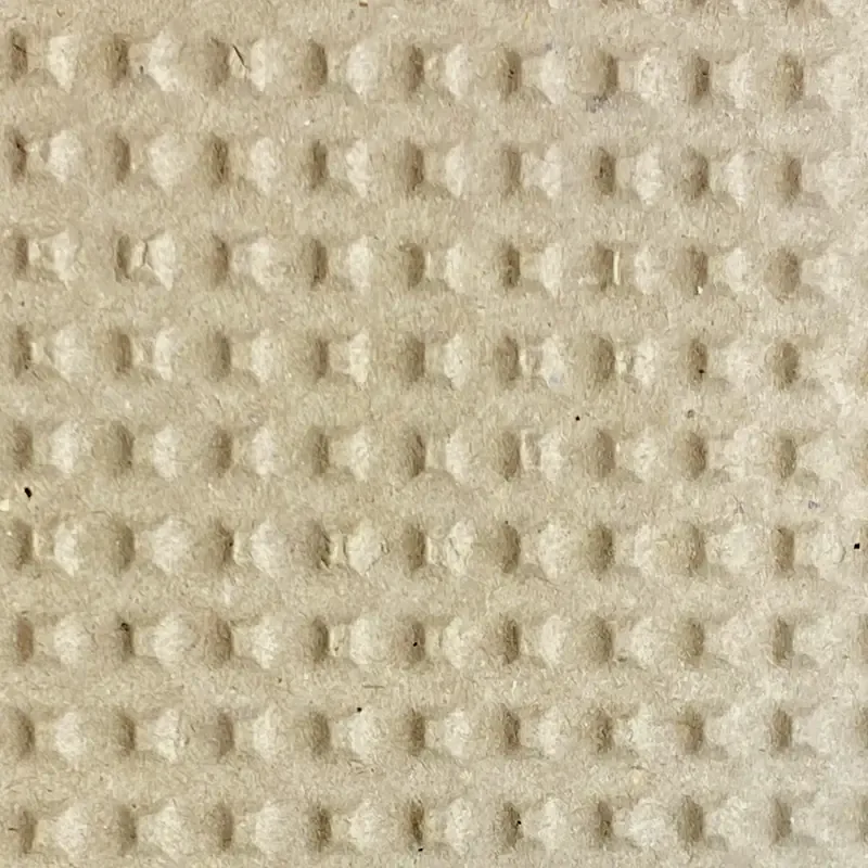 Embossed kraft bubble paper coming off the mini machine