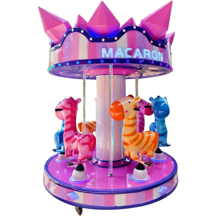 6 Kids Macaron Carousel manufactured by BigJoys Amusement