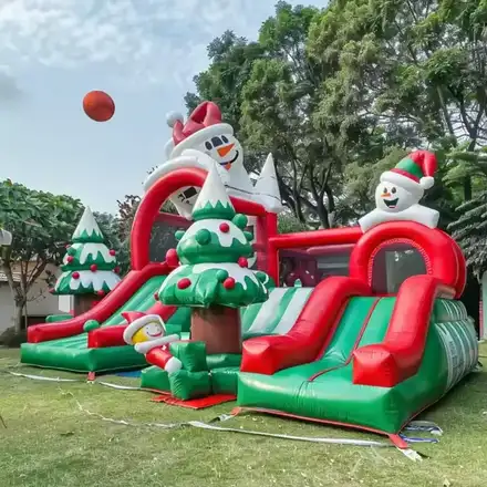 Christmas Bounce Slide manufactured by BigJoys Amusement