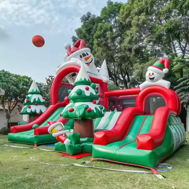 Christmas Bounce Slide manufactured by BigJoys Amusement