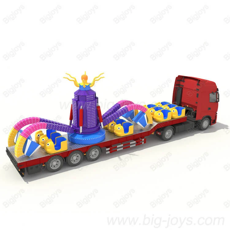 Trailer Thrill Octopus Rides manufactured by BigJoys Amusement