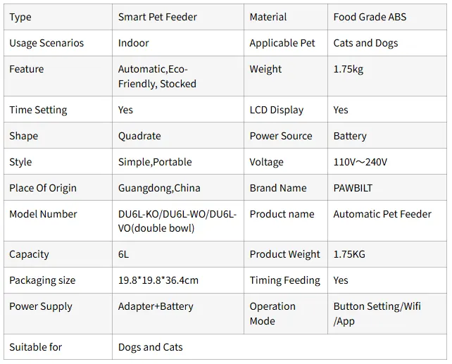 6L Automatic Cat Feeder With Dual-Bowl Design detail view 1