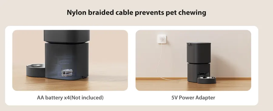 5L Automatic Pet Feeder In Black detail view 4