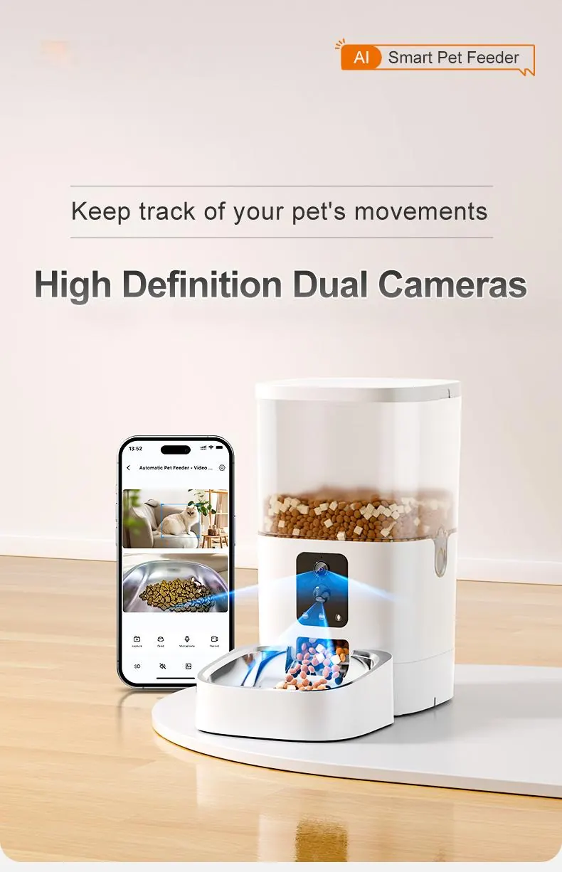 AI Dual-Camera Smart Pet Feeder With Motion Detection detail view 1