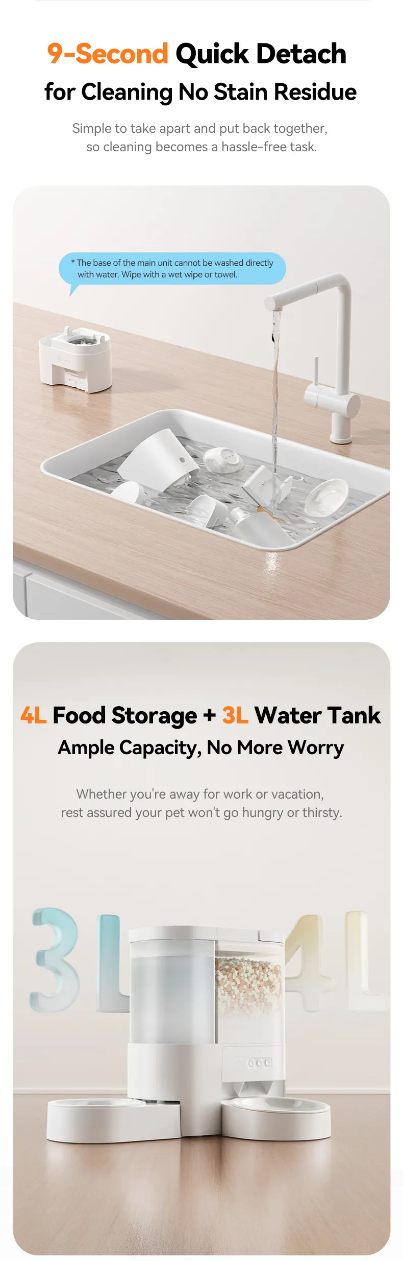 4L Food And 3L Water All-In-One Feeder With Camera detail view 5