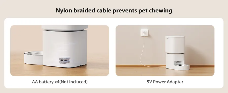 5L Smart Pet Feeder In White detail view 4