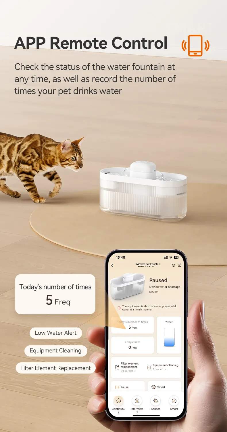 Wireless Pet Water Fountain With Dual Outlets detail view 6