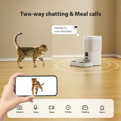 6L Automatic Cat Feeder With Dual-Bowl Design view 3