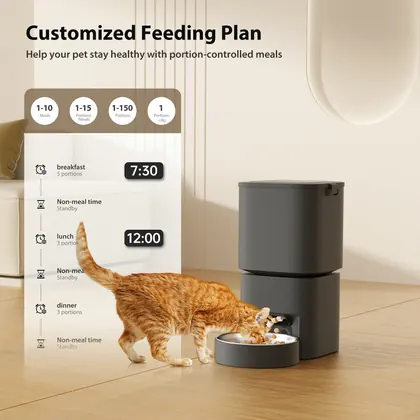 5L Automatic Pet Feeder In Black view 2