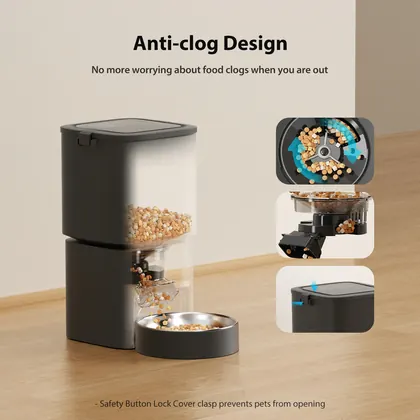5L Automatic Pet Feeder In Black view 5