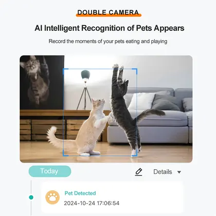 AI Dual-Camera Smart Pet Feeder With Motion Detection view 4