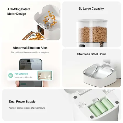 AI Dual-Camera Smart Pet Feeder With Motion Detection view 5