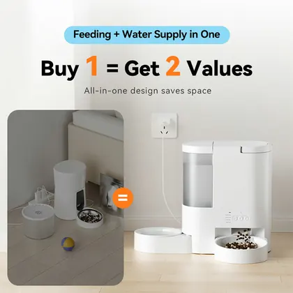4L Food And 3L Water All-In-One Feeder With Camera view 2