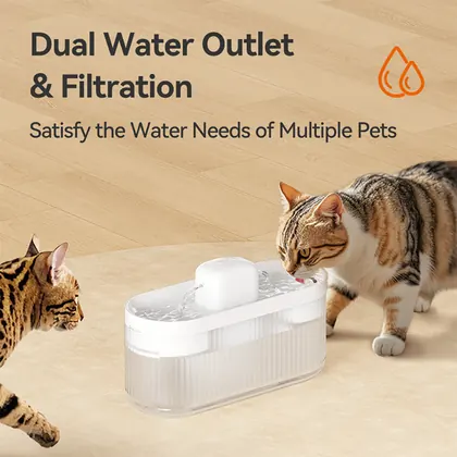 Wireless Pet Water Fountain With Dual Outlets view 2