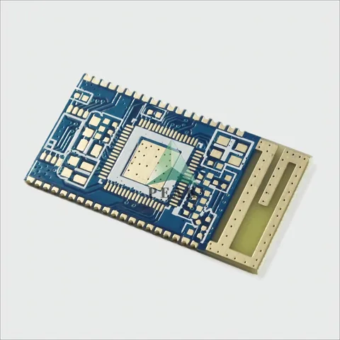 4 Layers Both Sides Plated Half Holes Immersion Gold 1u Rigid Blue PCB — view 3