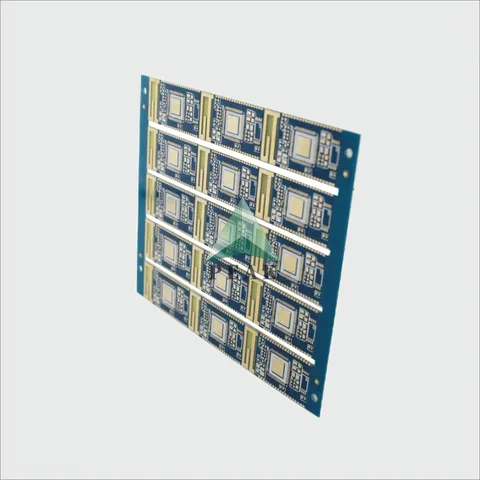 4 Layers Both Sides Plated Half Holes Immersion Gold 1u Rigid Blue PCB — view 4