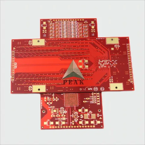 Advanced High Precision (Min.Line Width/Spacing 2.5mil) 6 Layers ENIG 1u Red PCB — view 3