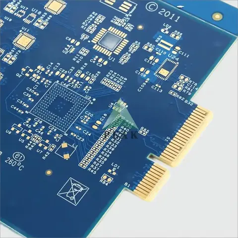 Gold Finger Hard Gold 30u+ENIG 1u 8 Layers Rigid Blue Multilayer PCB — view 3