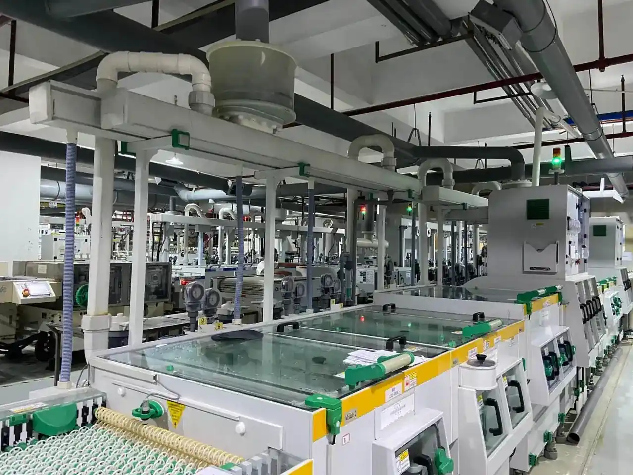Palm fiber plating line inside the PEAK PCB fabrication plant in Shenzhen